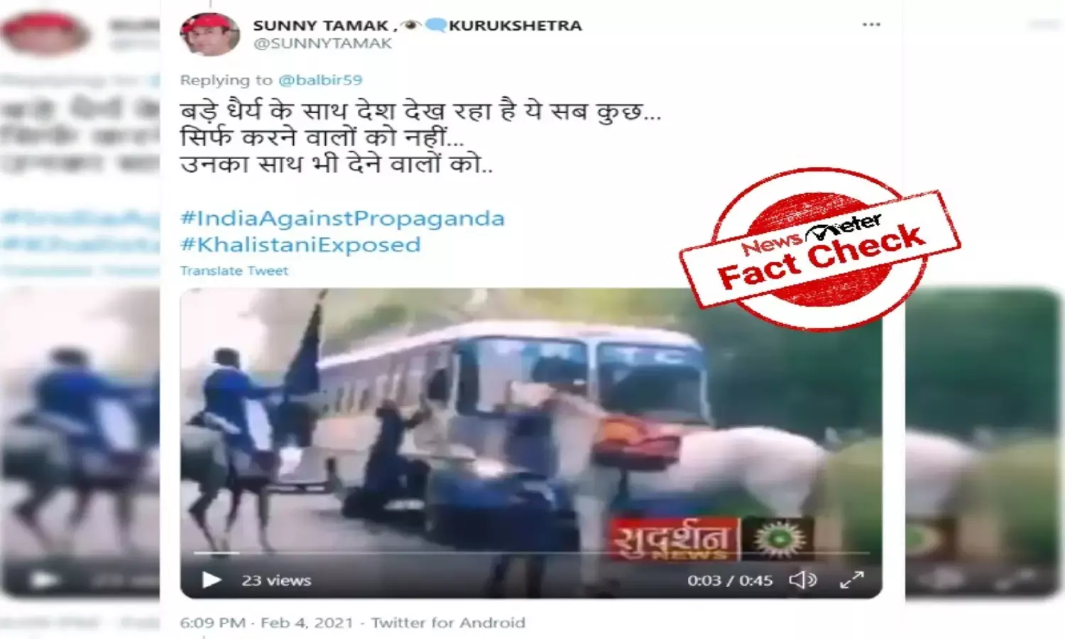 Fact Check: Video of Nihang Sikhs vandalizing bus not related to farmers protest