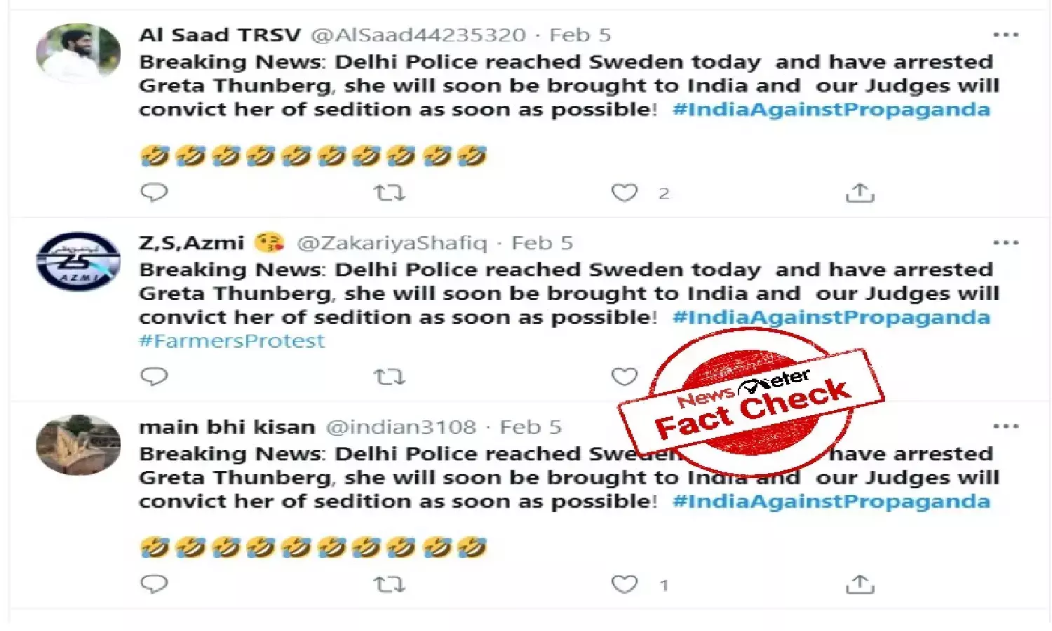 Fact Check: Delhi Police did not arrest Greta Thunberg in Sweden