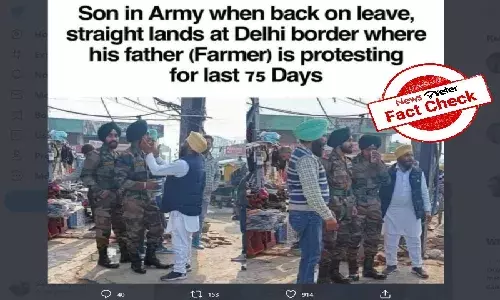 Fact Check: Photos of soldiers reuniting with their protesting father at Delhi border is from Ludhiana