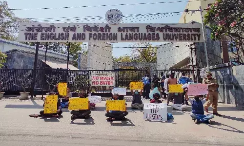 EFLU students protest for opening of hostels