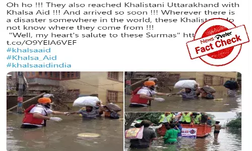 Fact Check: Photos of Khalsa Aids relief work in J&K, Bihar passed off as Uttarakhand flash flood aid