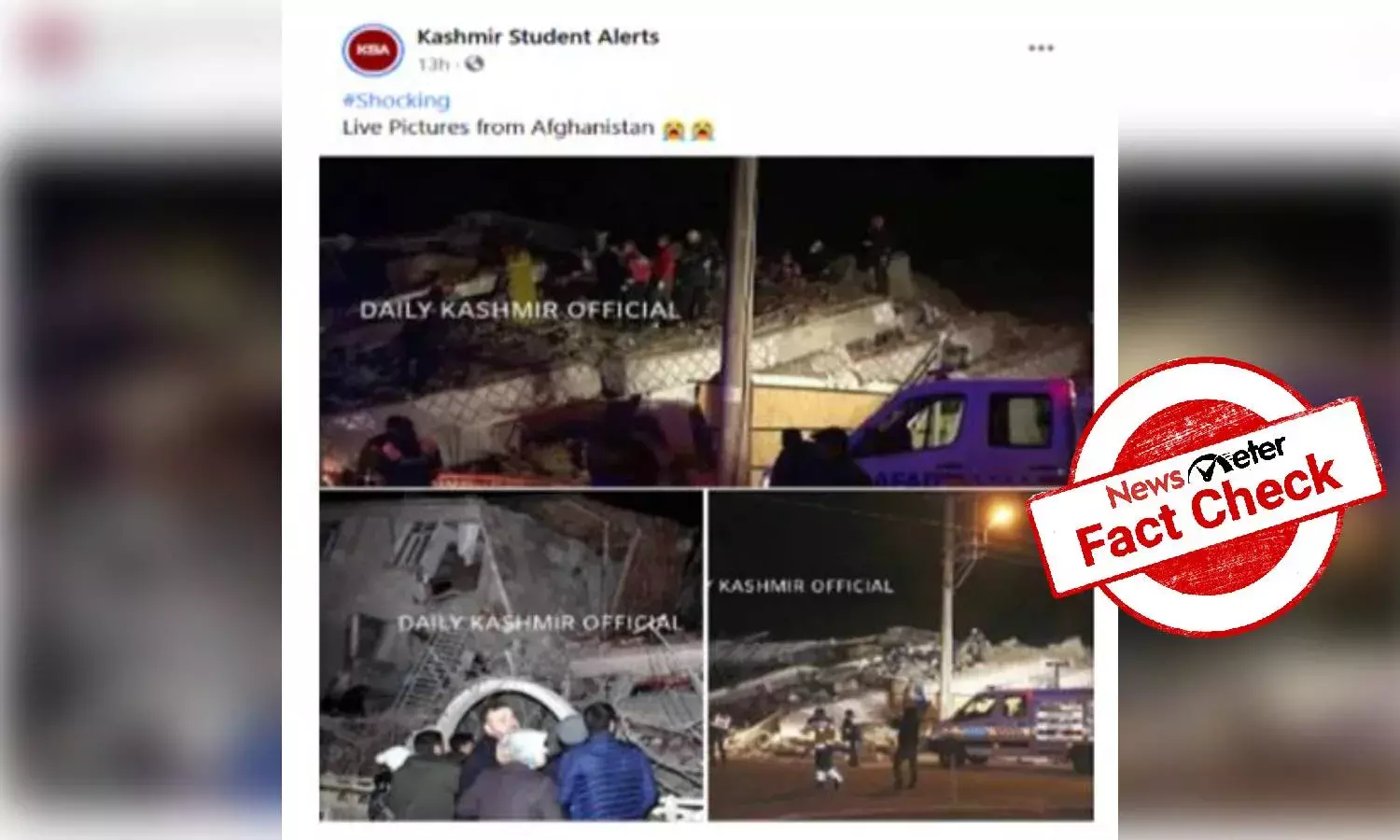 Fact Check: Photos of 2020 Turkey passed off as recent quake in Afghanistan