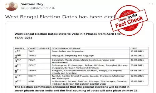 FACT CHECK: No, West Bengal legislative assembly election dates have not been announced