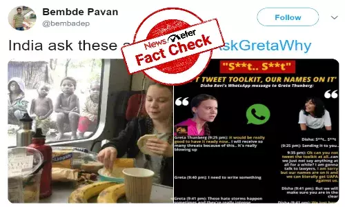 Fact check: Viral picture of Greta Thunberg eating on train has been edited