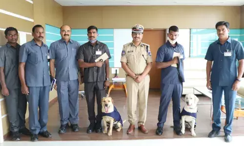Sniffer dogs Lucy, Daisy complete 8 months training, felicitated