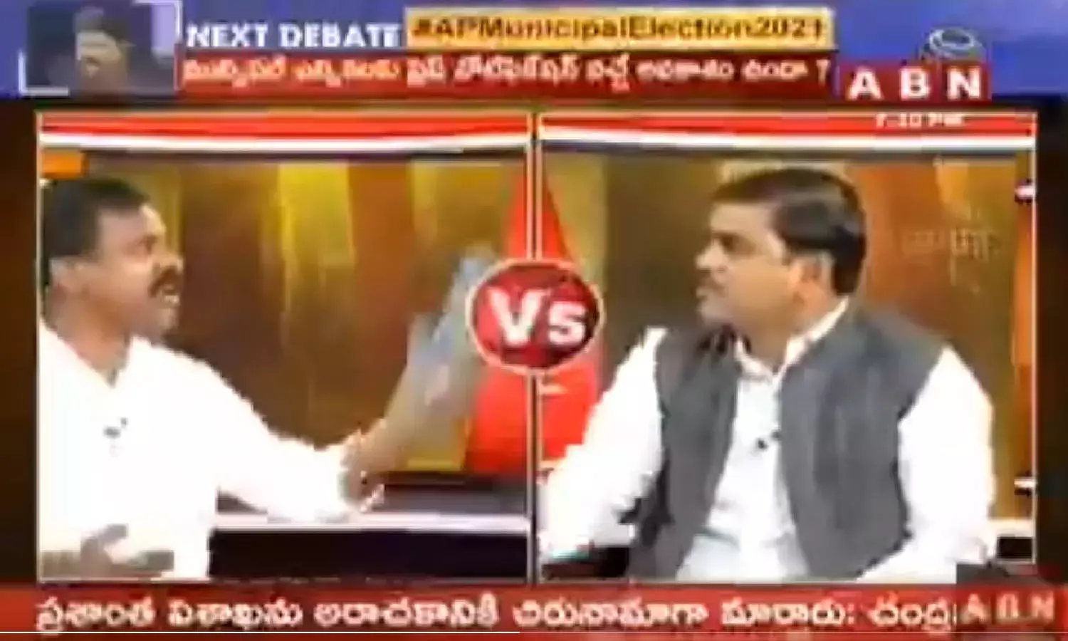 Amaravati JAC leader hit BJP panelist with sandal on live TV show