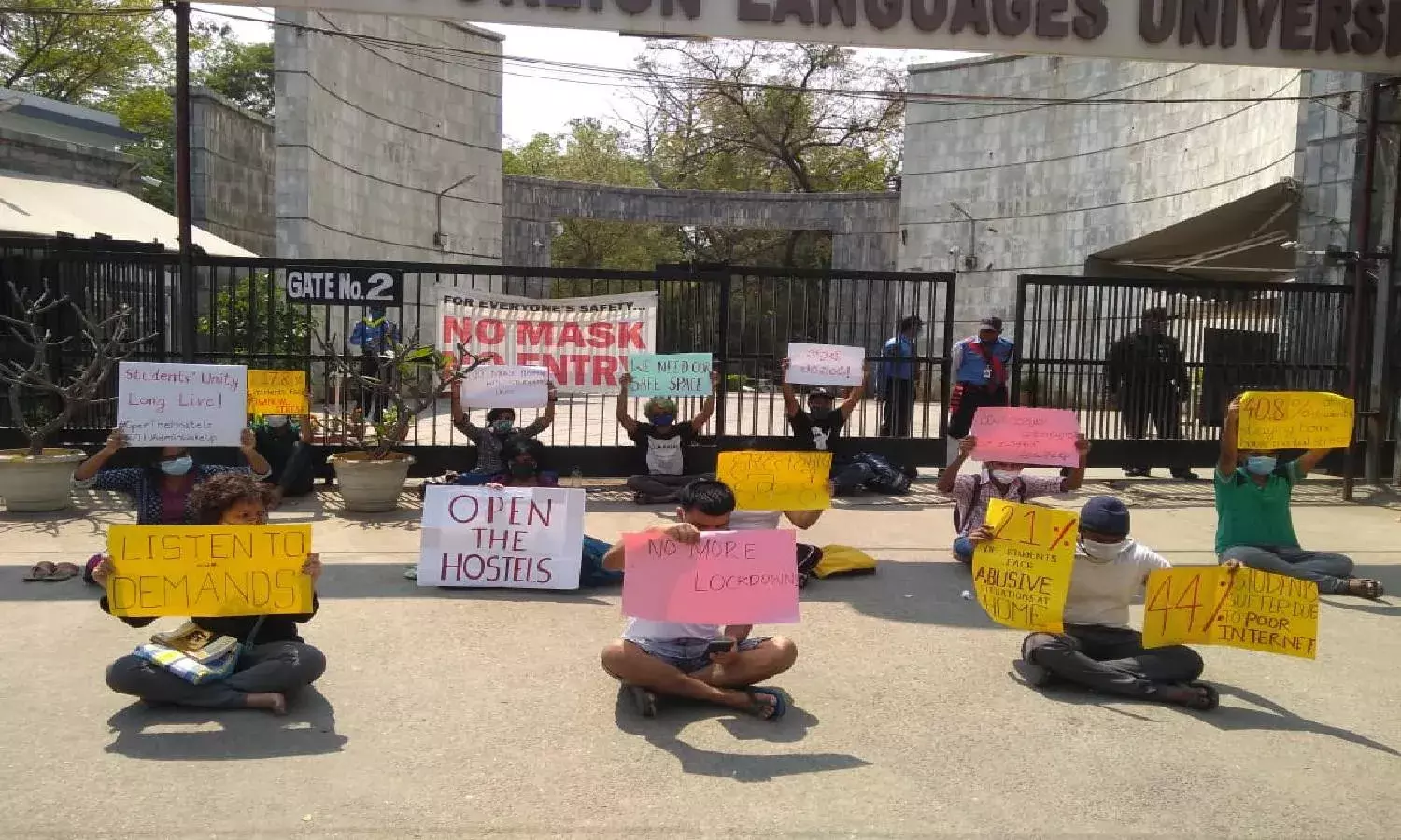 EFLU students resume protest for reopening of hostels