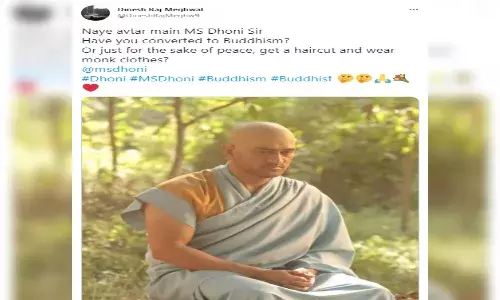 Fact Check: No, Dhoni has not converted to Buddhism