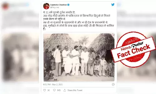 Fact Check: Viral photo does not show Modi visiting Hindu refugees from Pakistan
