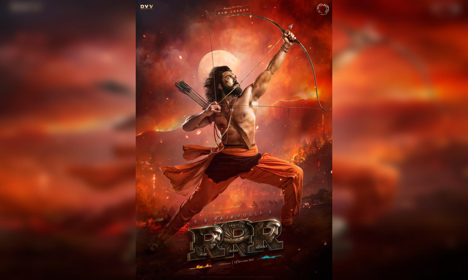 RRR': Ram Charan looks ferocious as Alluri Sita Ramaraju RRR': Ram Charan looks ferocious as Alluri Sita Ramaraju