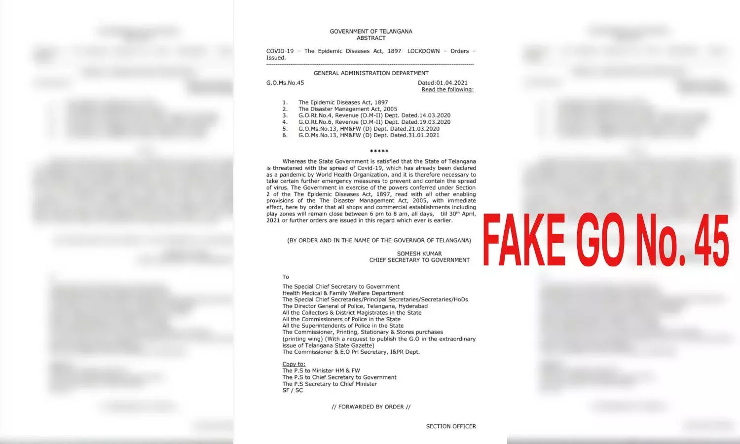 Karvy & Co CA arrested for circulating fake GO on lockdown in Telangana