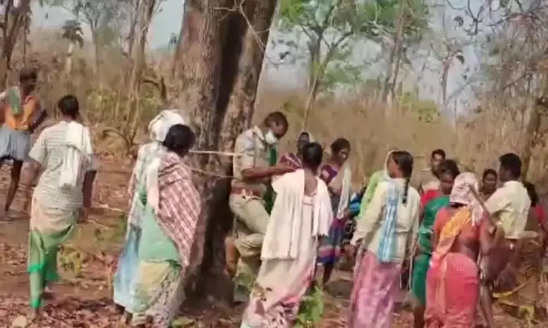Video: 3 forest officers, including a woman, tied to trees and thrashed in Telangana