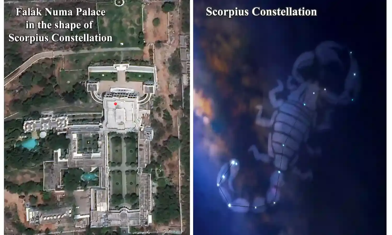 Do Hyderabads monuments have any relation with constellations?