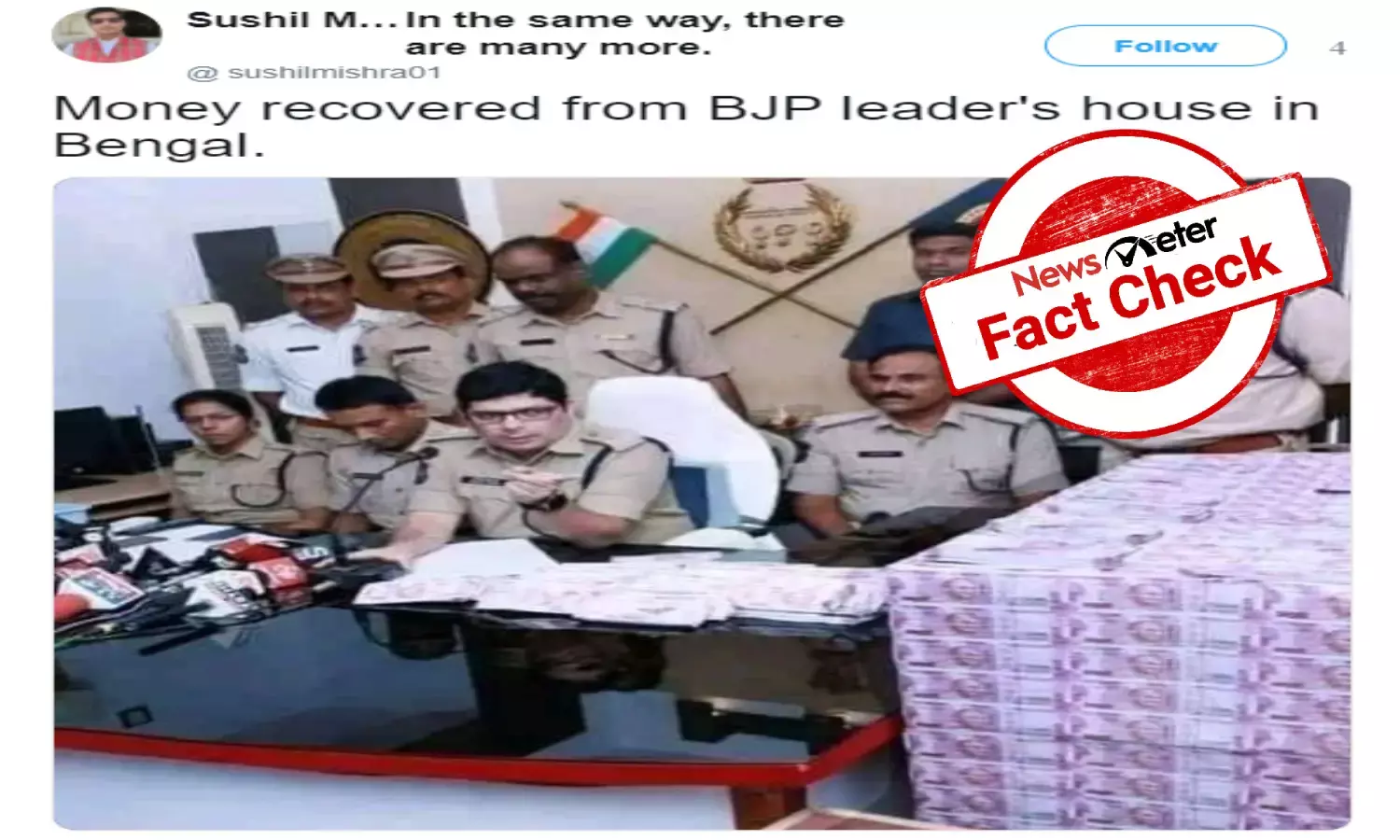 cash recovered from BJP leader