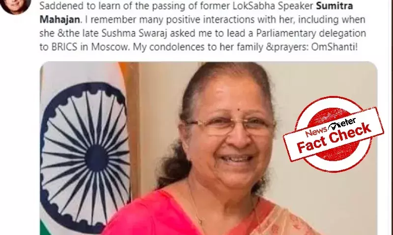 Sumitra Mahajan is hale and hearty; Shashi Tharoor retracts his tweet