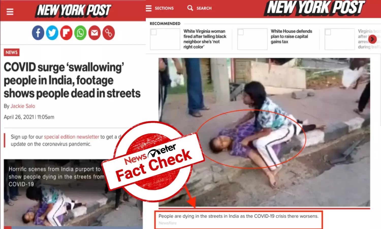 people dying in streets due to COVID-19