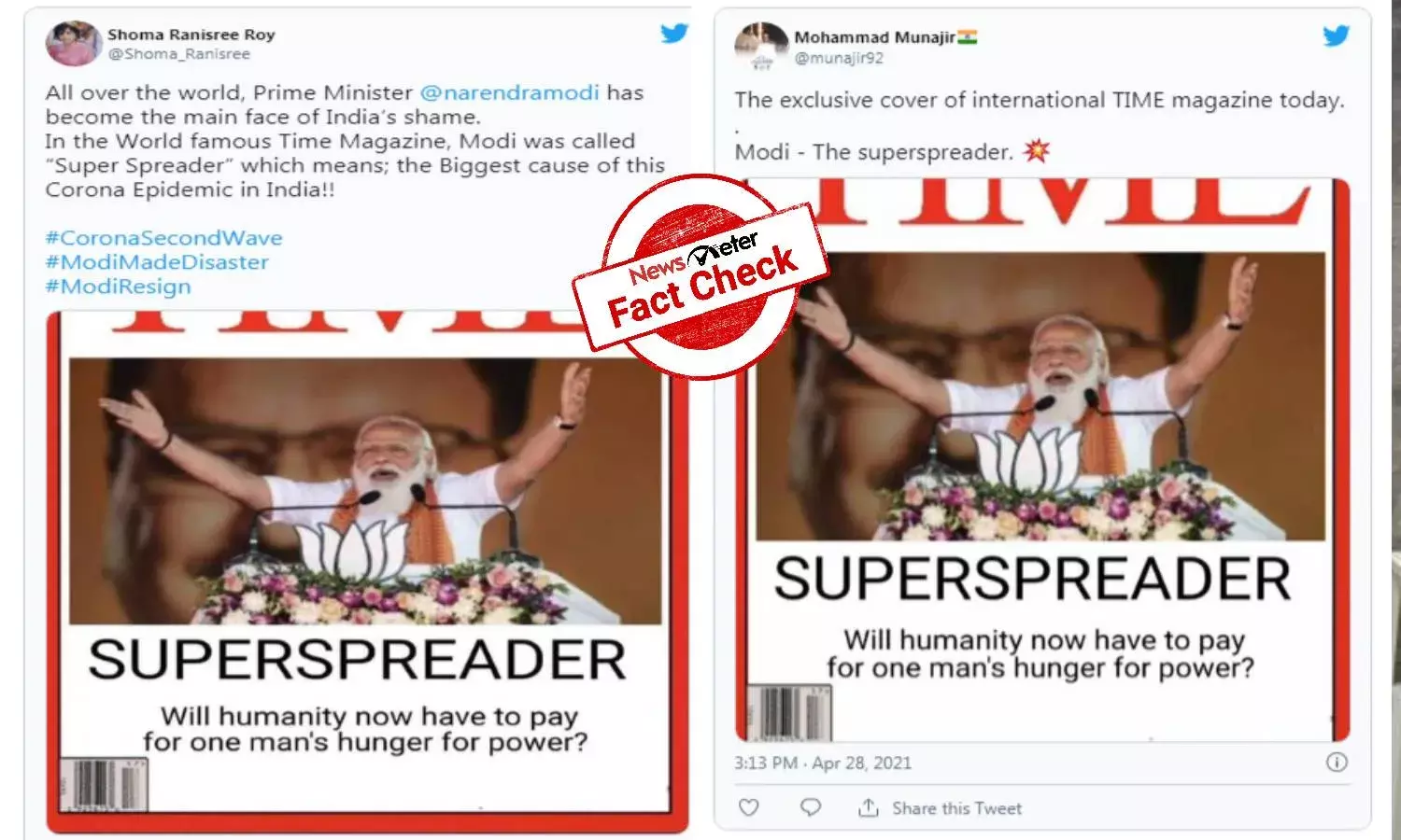 Fact Check: Time magazine cover of superspreader Modi is fake