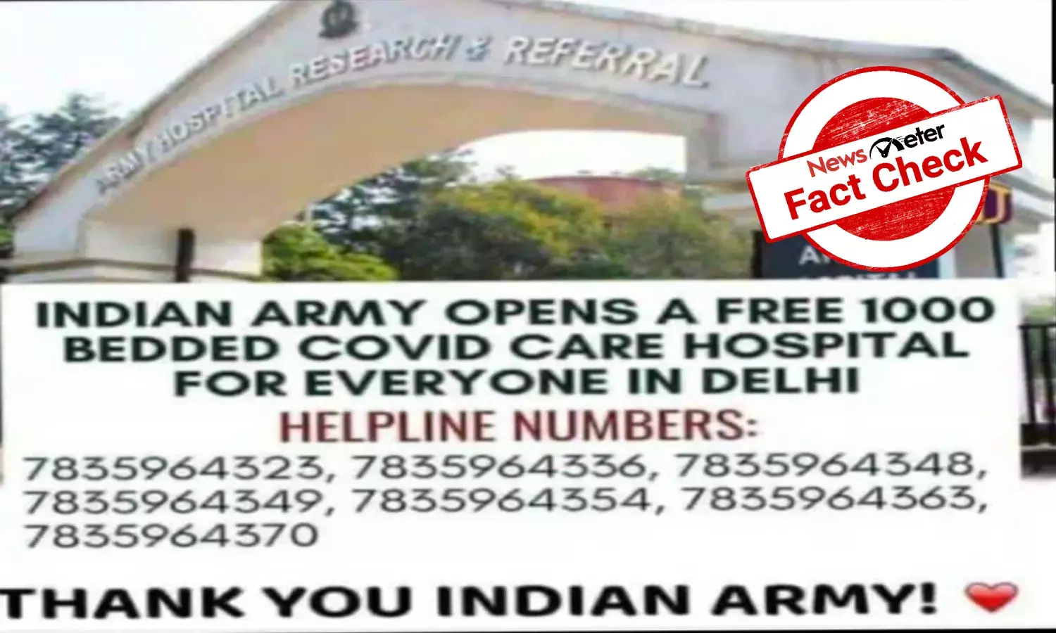 Armed forces set up COVID care hospital