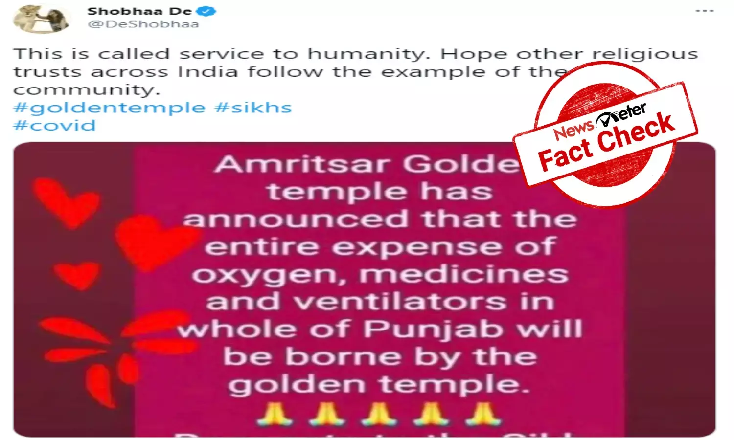 Golden Temple will not bear patients expenses, viral claim is fake
