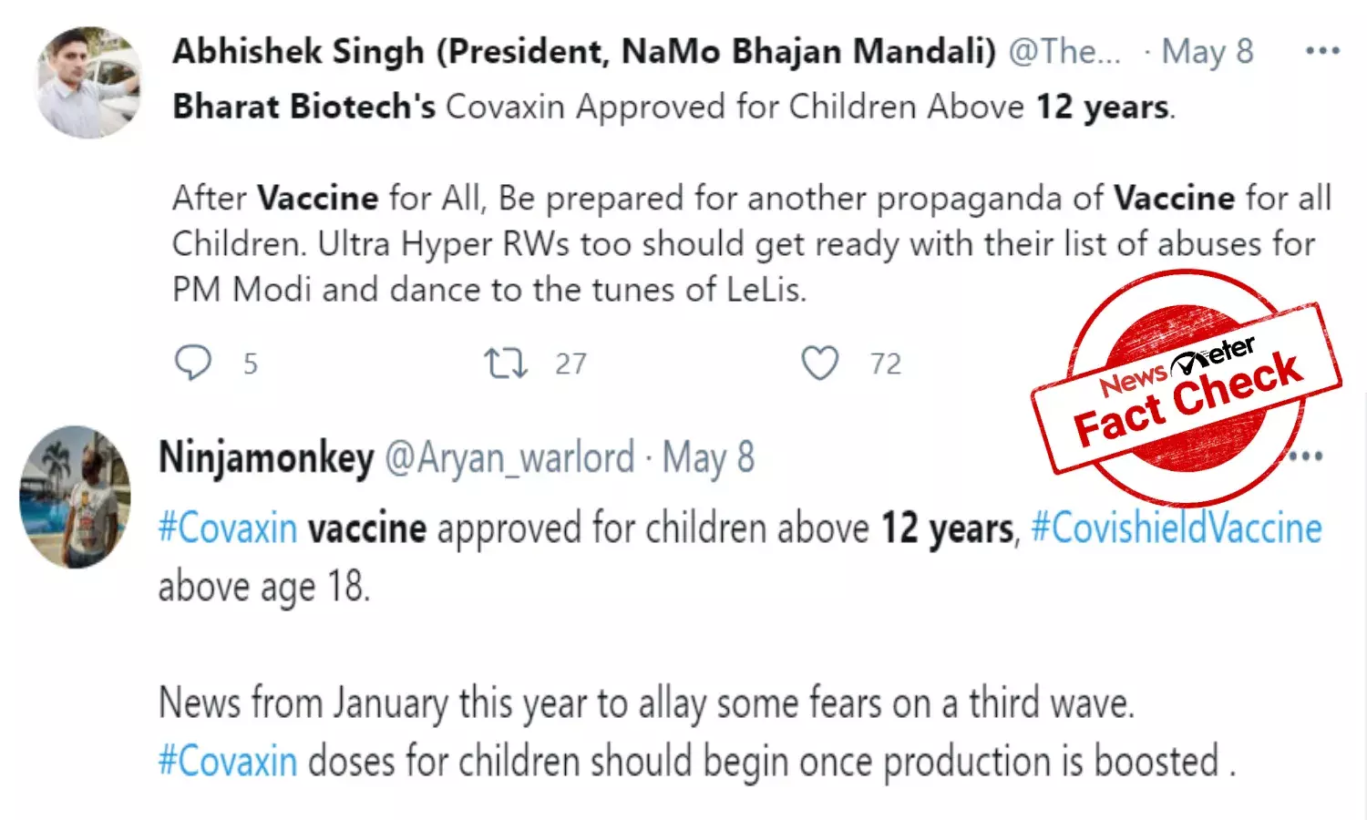 Fact Check: Centre has not approved Covaxin for children above 12 years