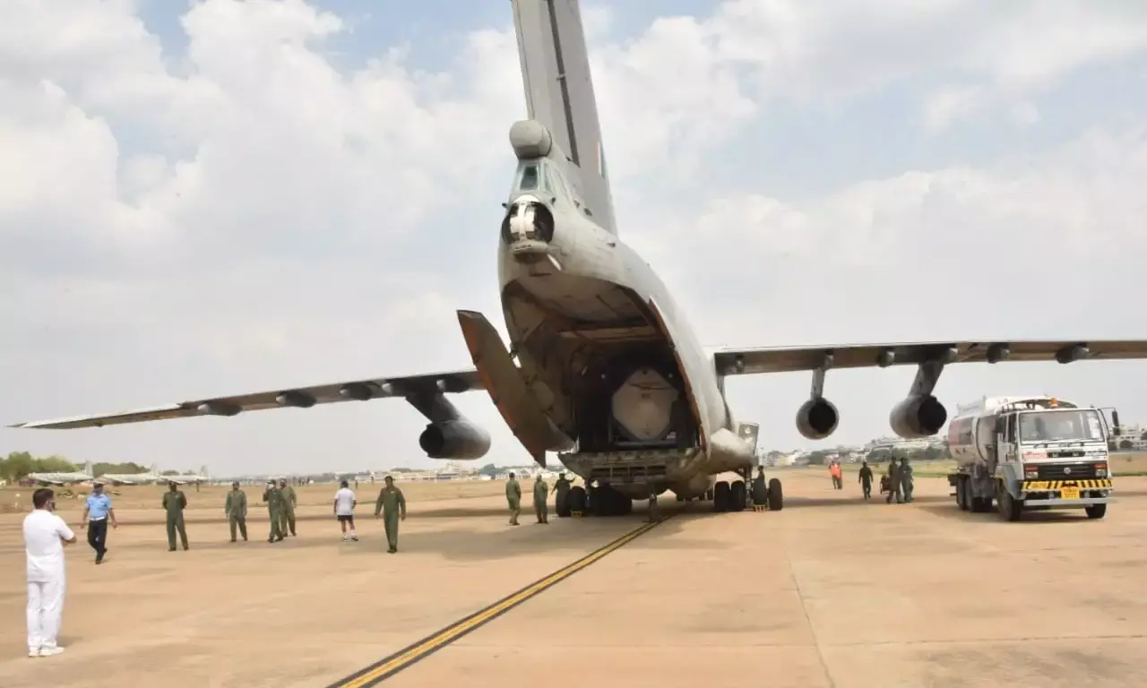 IAF airlifts 3 cryogenic oxygen tankers from Bangkok to Hyderabad