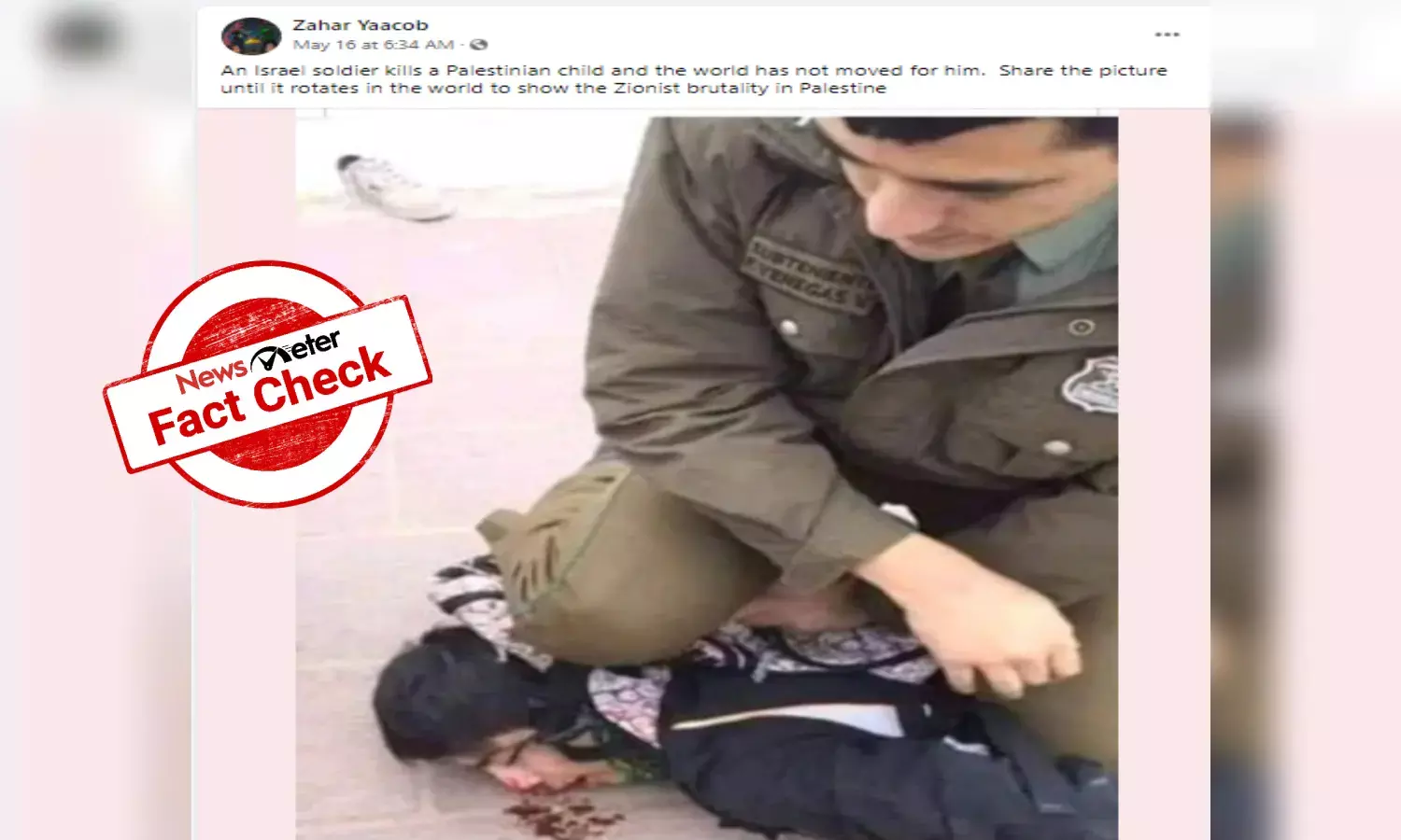 Fact Check: Image of Chilen police officer is not portrayal of Israel-Palestine conflict