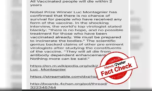 Fact Check: No. Nobel Laureate did not claim that vaccinated people will die within 2 years