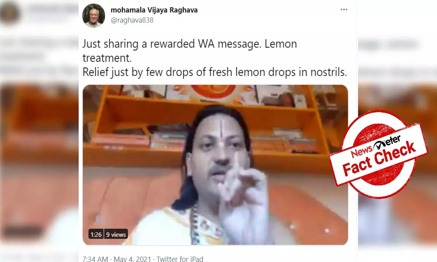 Fact check: No, two drops of lemon juice in your nostrils cannot cure COVID-19