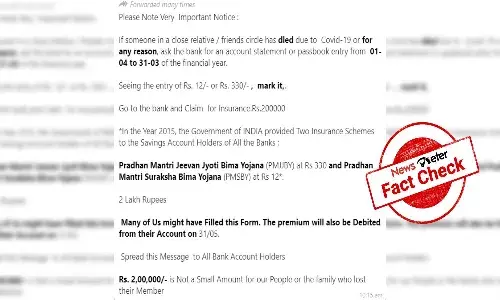 Fact Check: PMJJBY covers insurance on COVID deaths, not PMSBY