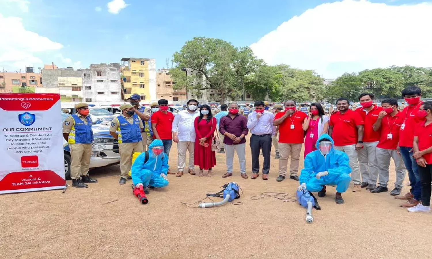 vrLocal, Team Sai sanitise police stations, vehicles to protect the protectors