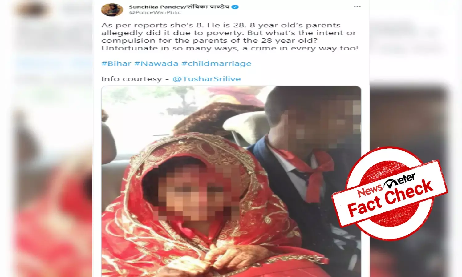 Fact Check: Bride in viral photo is not 8-years-old but 19 years of age