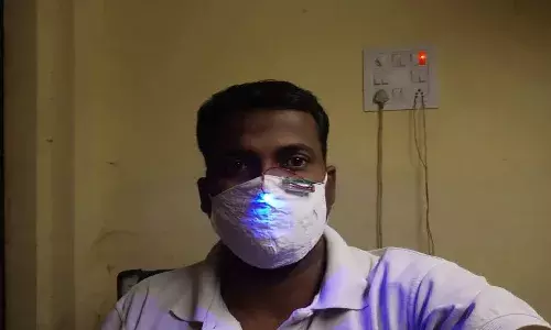 Inventor Raju: Warangal youth develops UV mask to keep COVID at bay