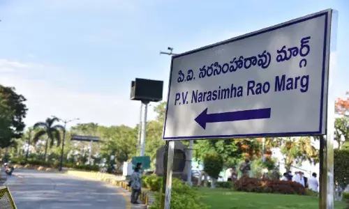 New signboard: Necklace Road re-named to P.V. Narasimha Rao Marg