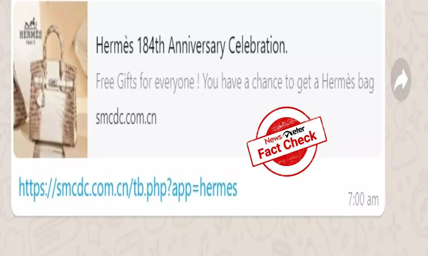 Fact check: Hermes is not offering free bags on its 184th anniversary, viral link is fake