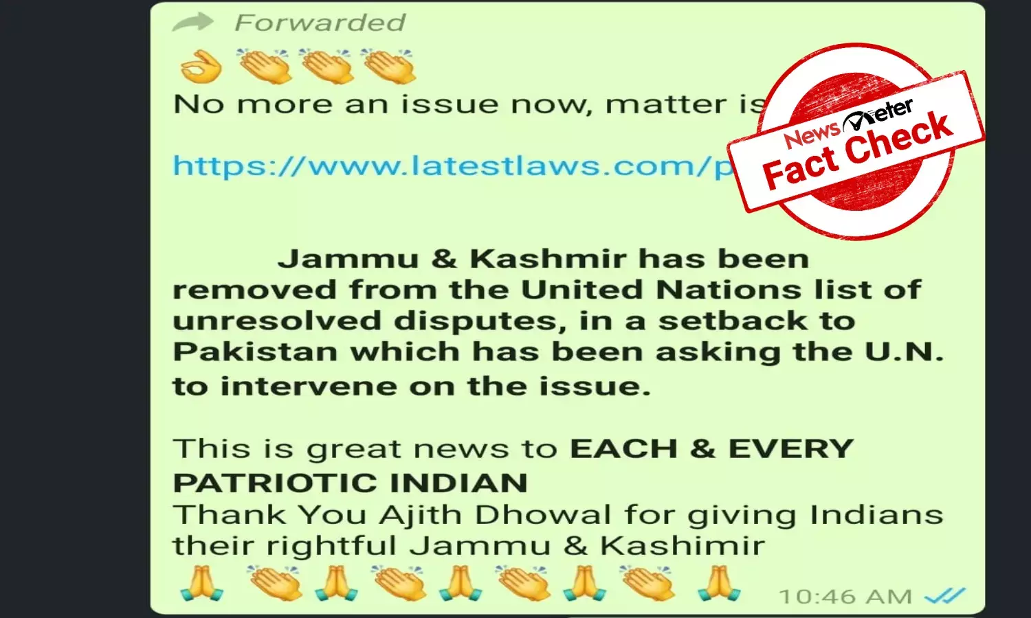 Jammu and Kashmir removed from United Nations