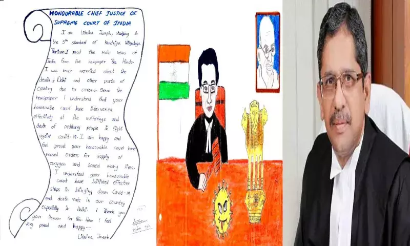 Class V student from Kerala wins CJIs heart with a Thank You drawing