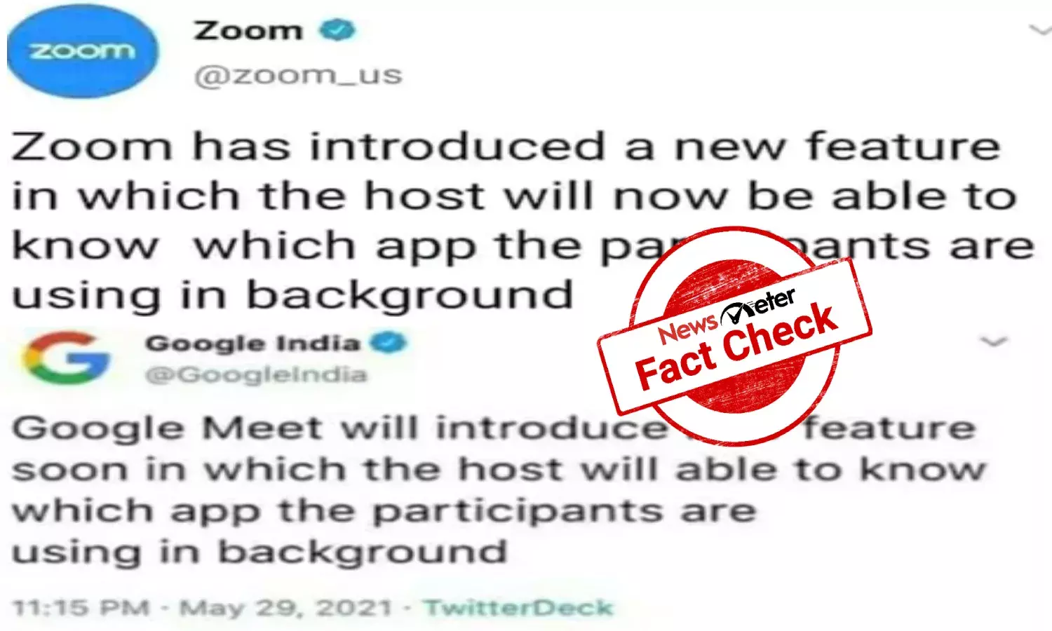 Zoom Google Meet can see apps