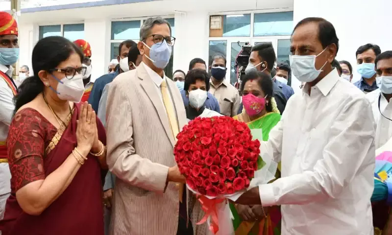 CJI N V Ramana visits city for first time after trip to Tirupati