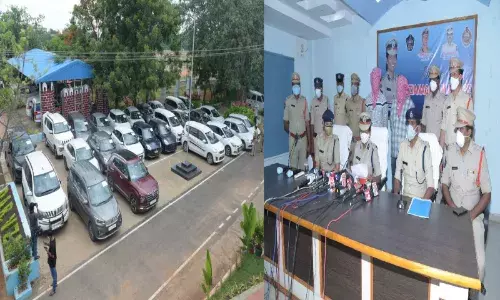 Vizianagaram Cops arrest 2 for cheating car owners of rent, 29 cars worth Rs 2 crore seized