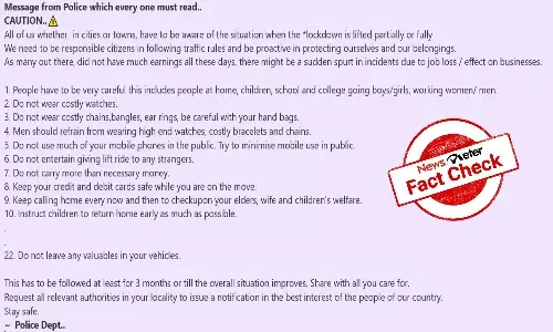 Fact Check: Viral WhatsApp forward with list of safety guidelines is not from police department