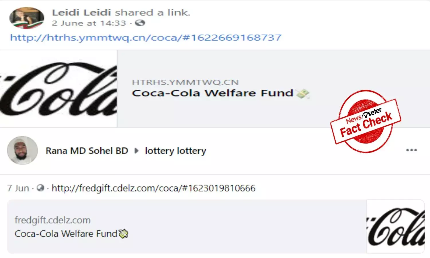 Do not click on viral Coca-Cola welfare fund lottery link; its a scam