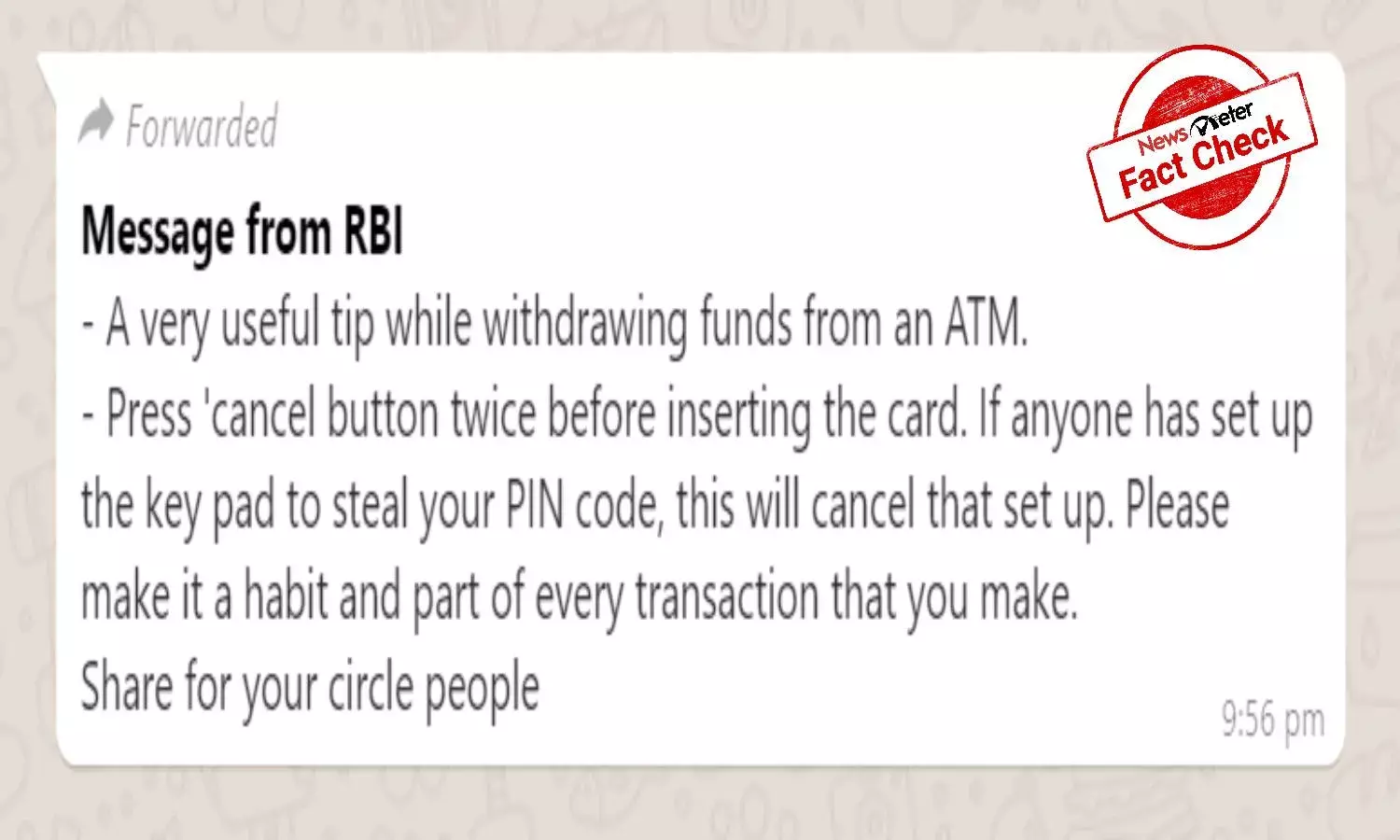 Fact Check: Will pressing cancel on ATM machine twice prevent PIN theft?