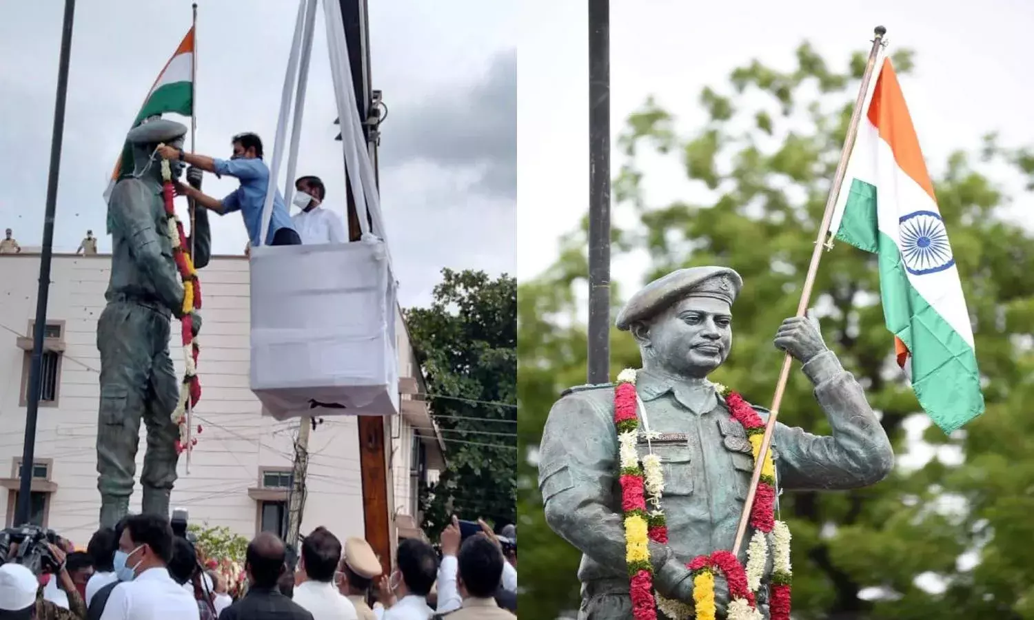 KTR unveils Galwan hero Col. Santhosh Babus statue in Suryapet