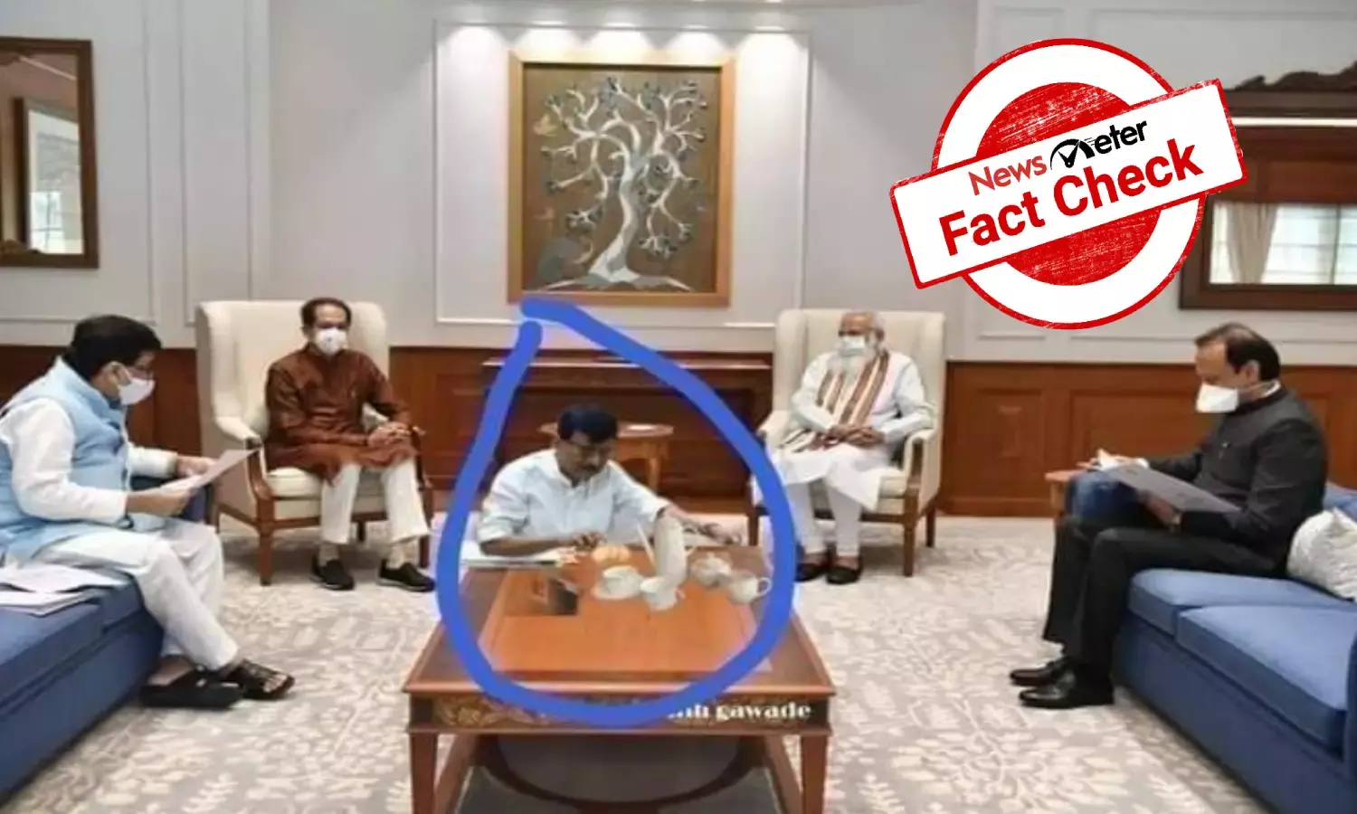 Fact Check: Morphed image makes Sanjay Raut look like he is serving tea to Thackeray