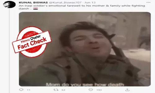 Fact Check:  Video of `Iraqi soldier is from Arabic movie, not real-life drama