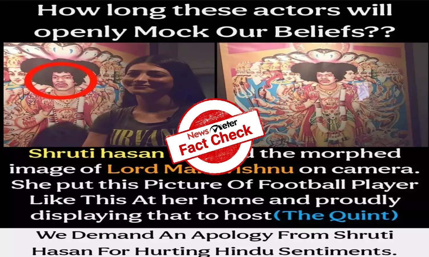 Shruti Haasans wall hanging is poster of Jimi Hendrixs `Bold as love