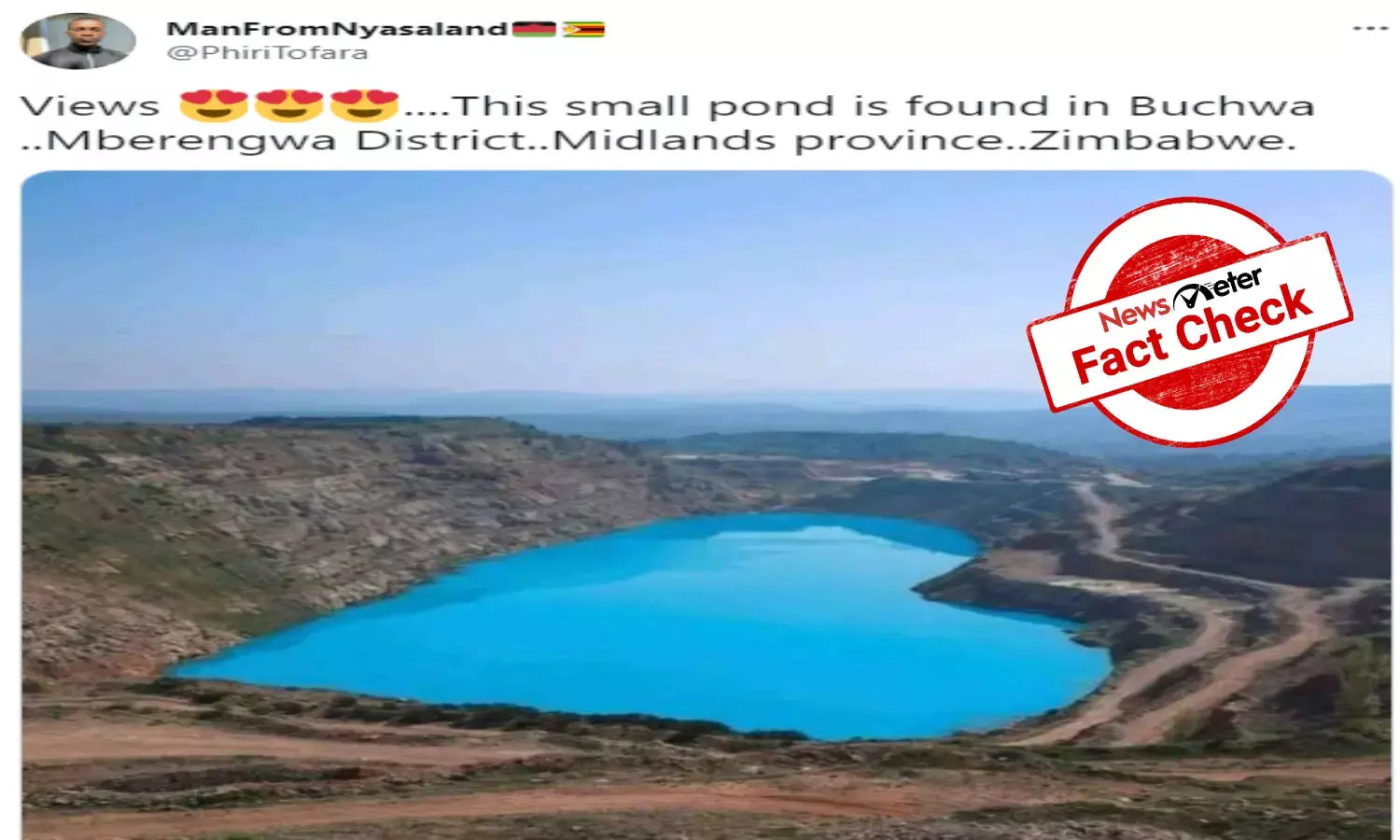 Heart-shaped pond is Russias Kadykovsky quarry not Zimbabwes `Gods Hand