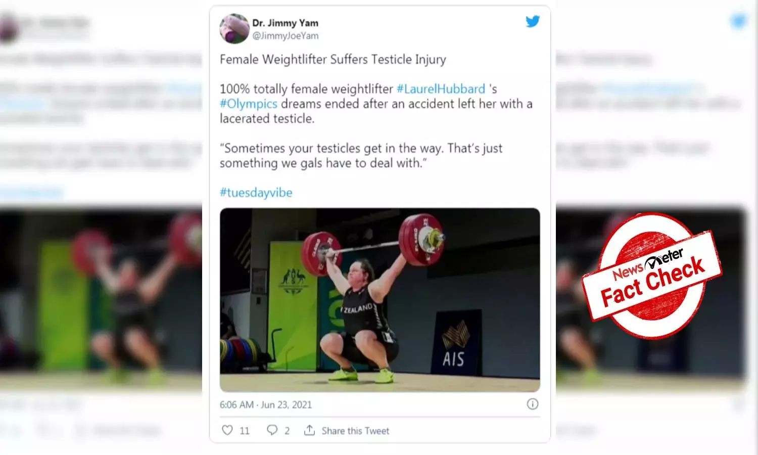 FACT CHECK: Did New Zealand transgender weightlifter suffer from testicular injury?
