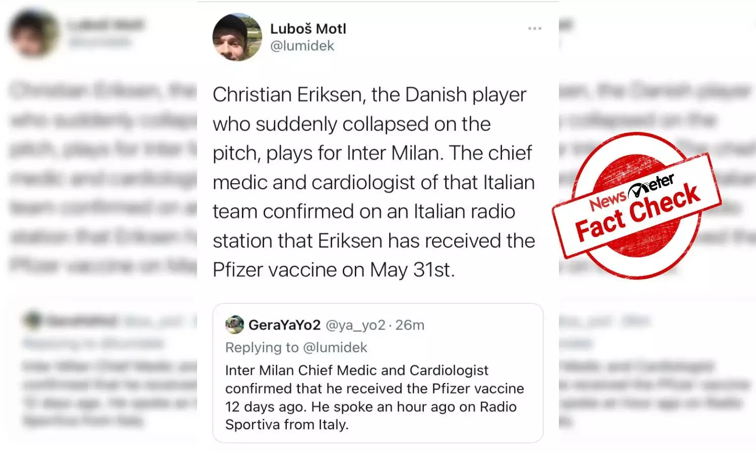 Fact Check: Footballer Christian Erikson did not suffer cardiac arrest due to COVID-19 vaccine
