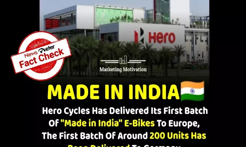 Fact Check: True, Hero Cycles delivered its first batch of Made in India e-bikes to Germany